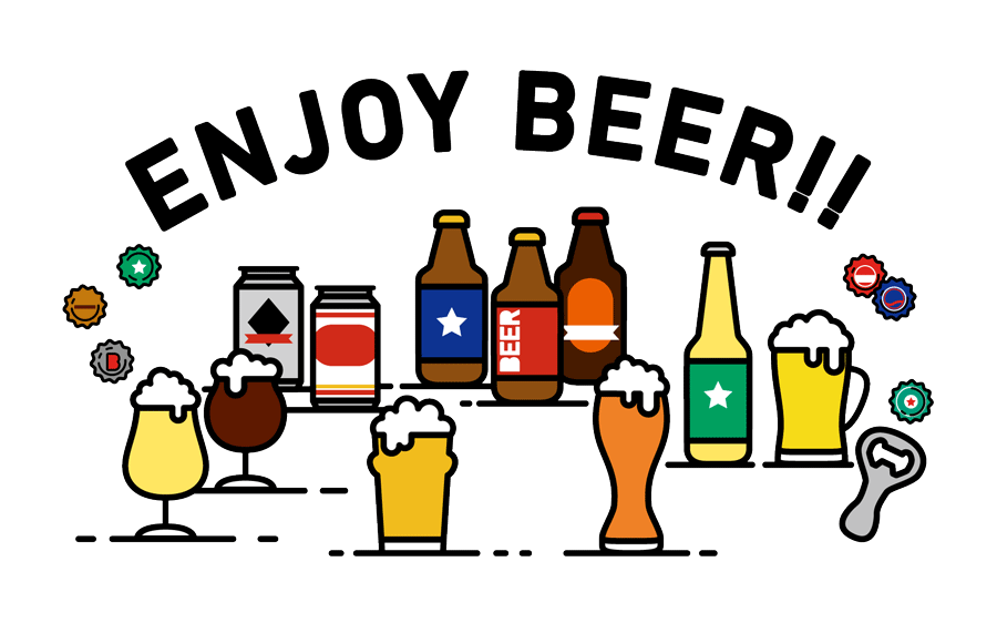 ビールたちのイラスト